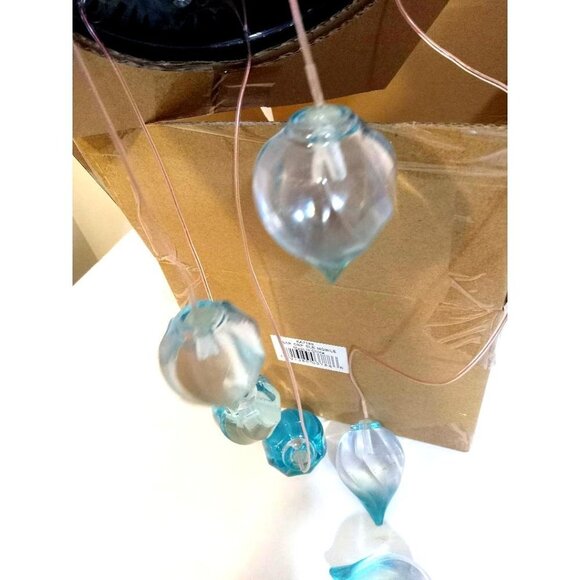 Wind And Weather Solar Lantern Blue Tear Drop Battery Operated Solar Mobile - Picture 5 of 7